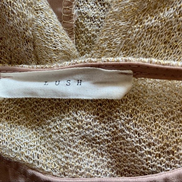 Lush Rose Gold sheer and Gold Panel top - Picture 3 of 10